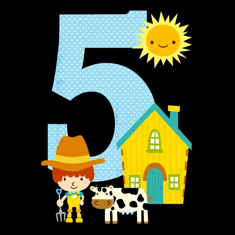 Geburtstag Zahl 5 Bauernhof Junge
