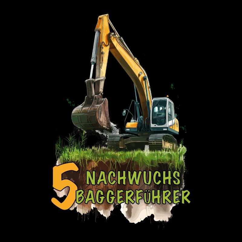 Bagger 5 Geburtstag Baumaschine Baumaschinen