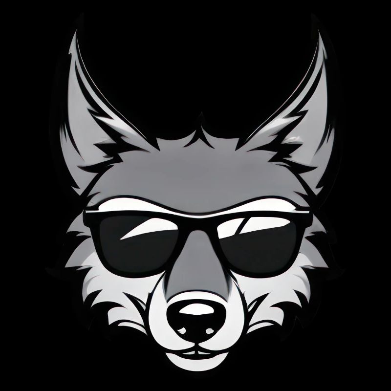 Cool cartoon wolf with sunglasses