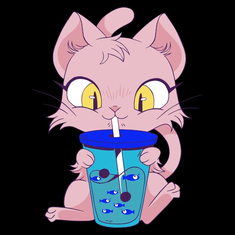Cat with Fishbubble Tea