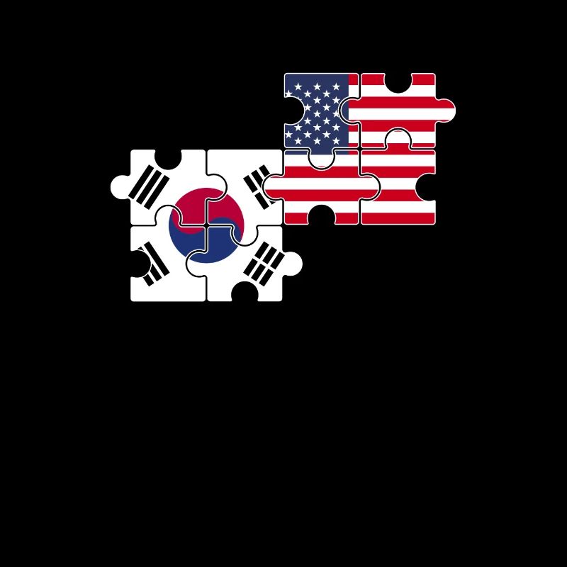 Corée du Sud, États-Unis, drapeau, Américain, Coréen