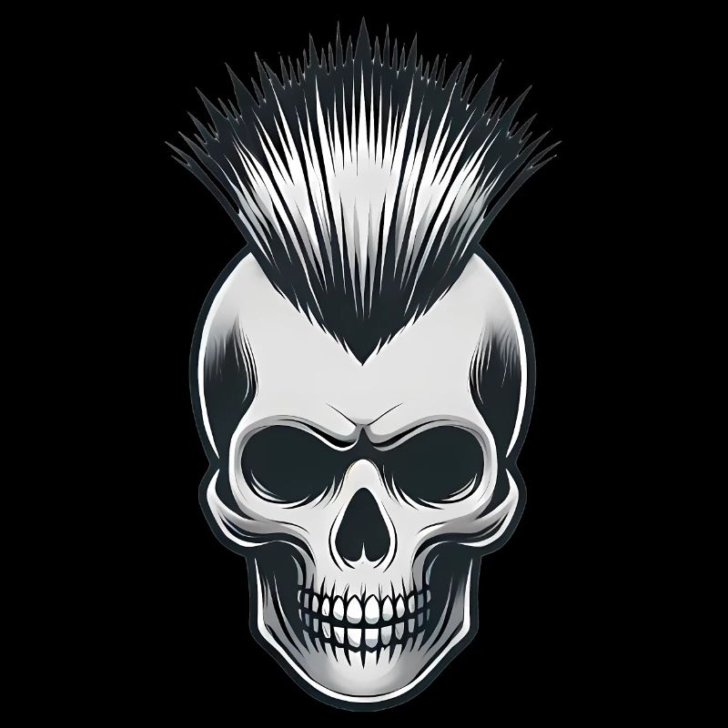 Skull with Mohawk Punk Design