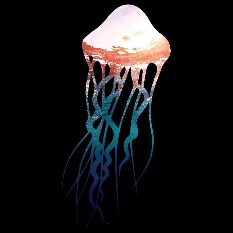 Jellyfish - Underwater with sunset