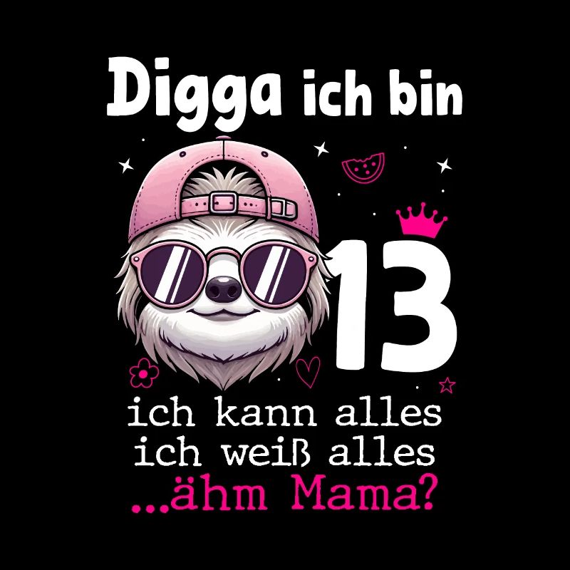 Digga Ich Bin 13 Kindergeburtstag Mädchen
