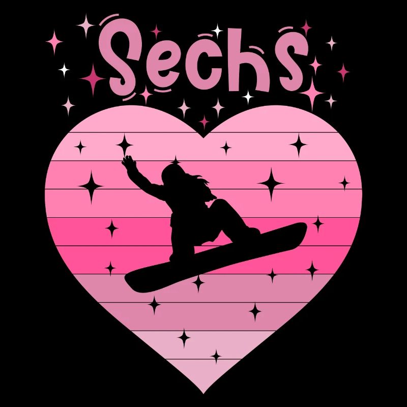 6. Geburstag Snowboard Skiurlaub Mädchen Tochter
