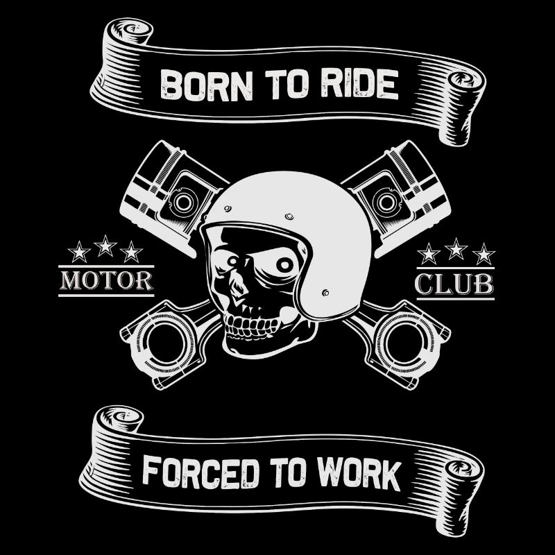 Born To Ride MC Skull Piston Design