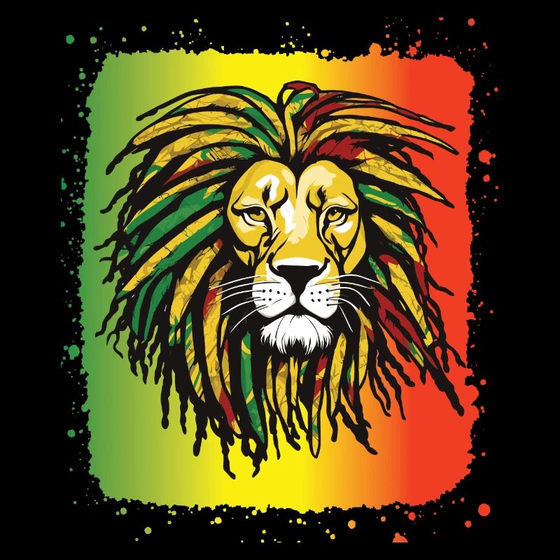 Rasta Lion Reggae Dreadlocks Color Rastafari Jam