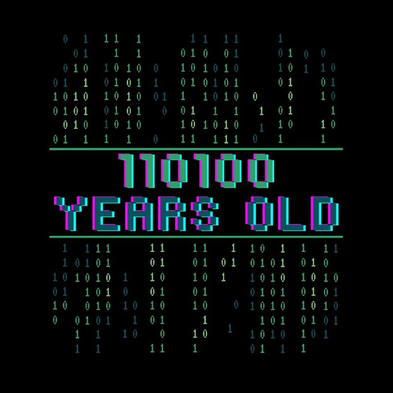 52. Geburtstag 52 Jahre alt Binärcode Informatik