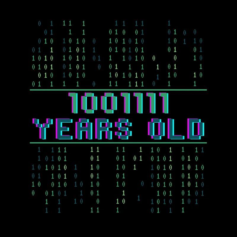 79th Birthday 79 years old Binary Code Computer Science