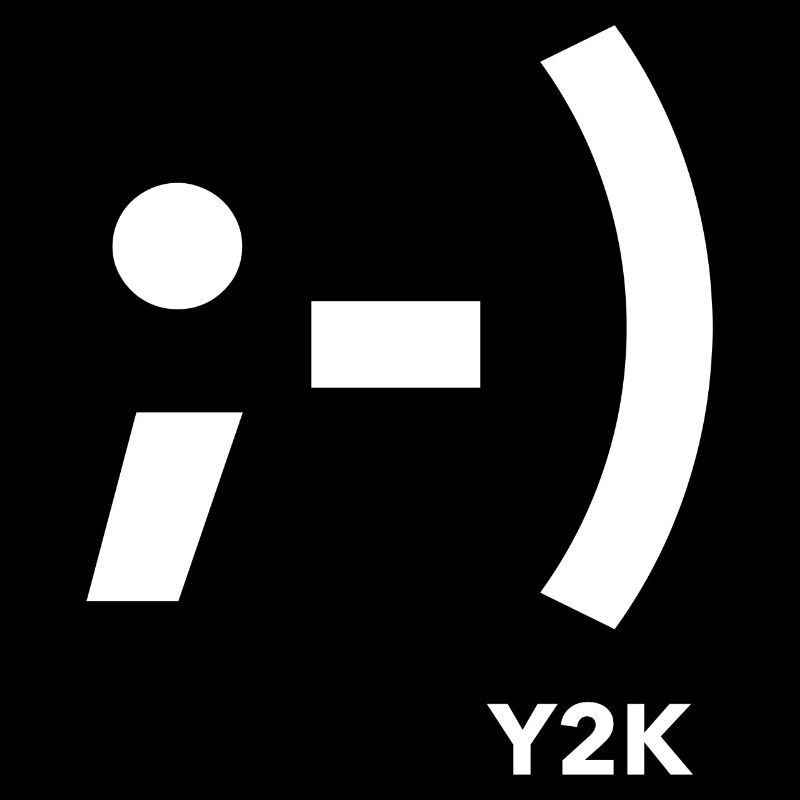 Y2K white winking smile