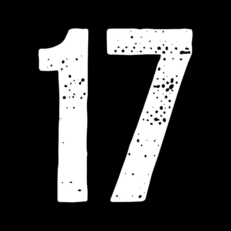 17 Numbers White