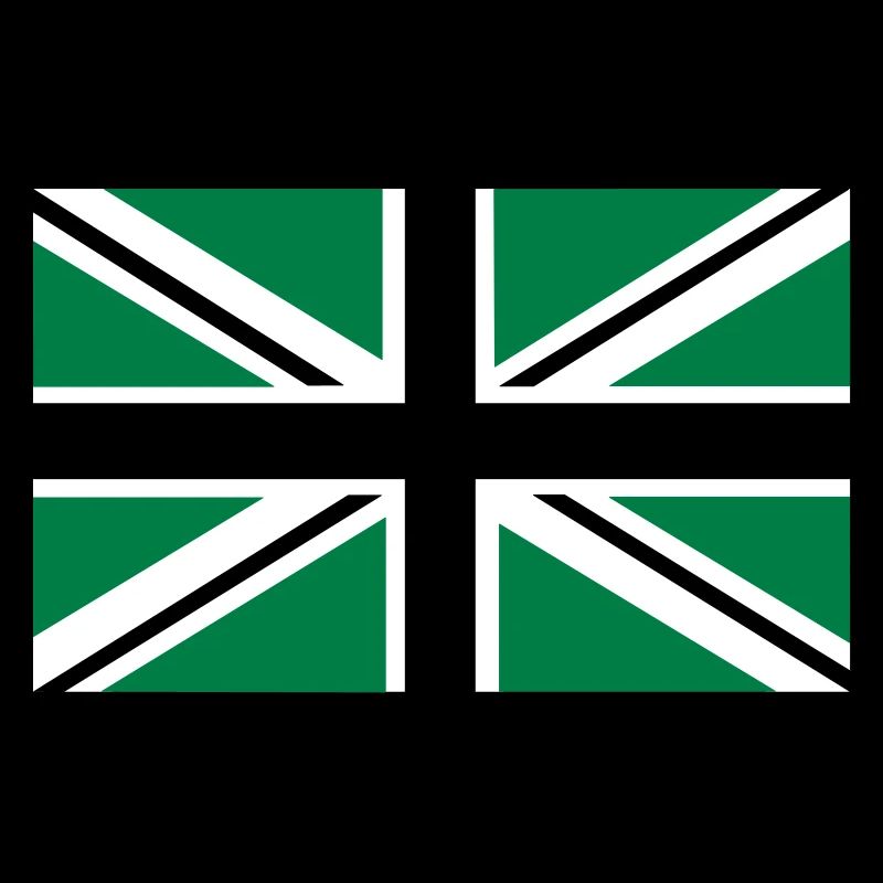 Union Jack | noir-blanc-vert | bannière | drapeau