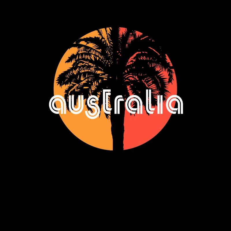 Australia Artistic Vacation Souvenir Palm Tree