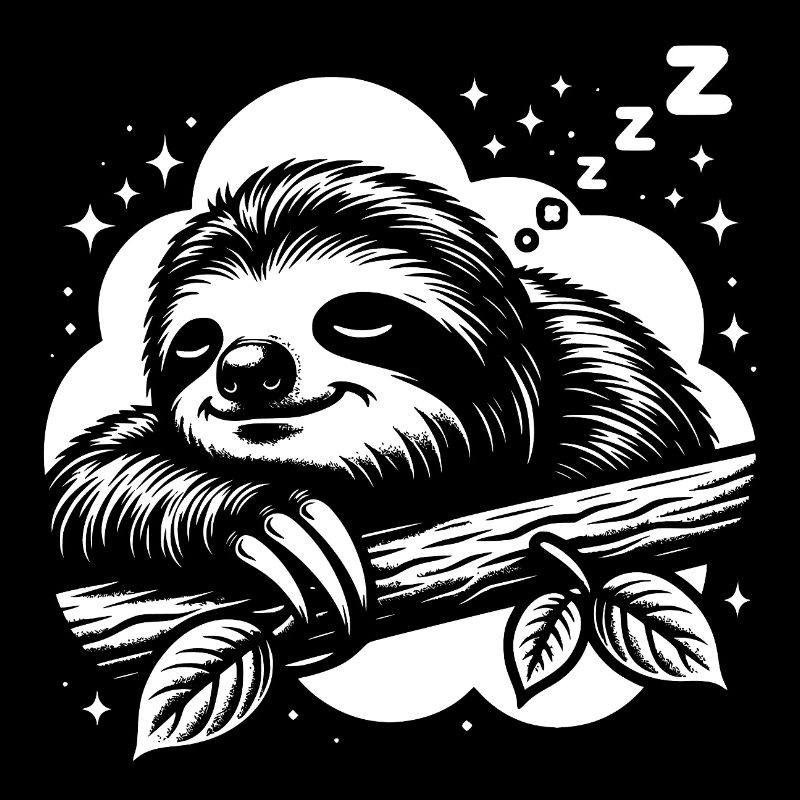 Cute sleepy sloth getting calm