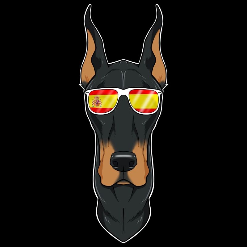 Doberman I Espagne Lunettes de soleil I Drapeau espagnol
