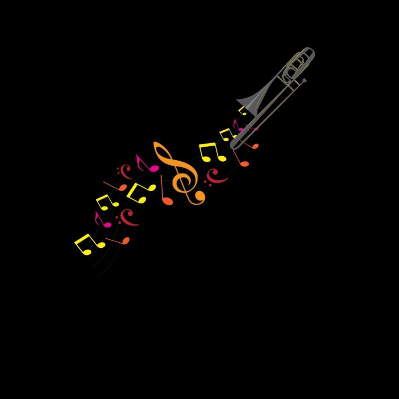 Trombone And Musical Notes