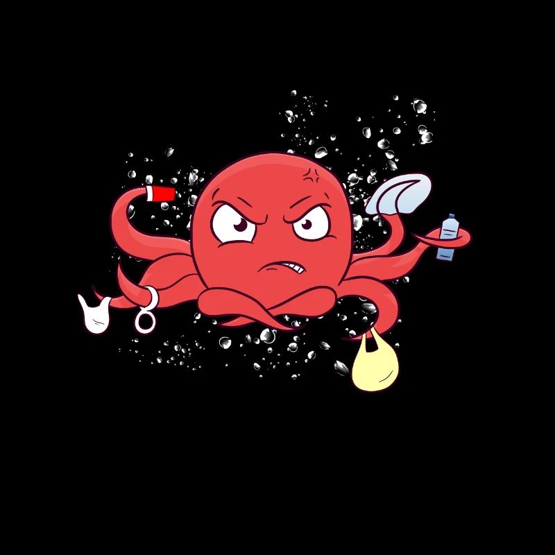 Octopus plastic sea plastic pollution environment