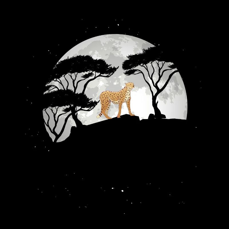 Cheetah With Moon