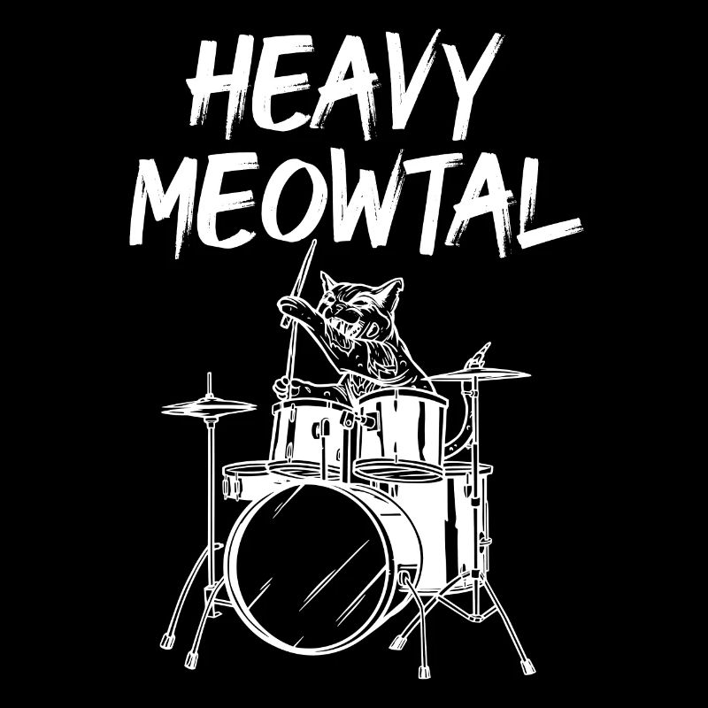 Heavy Meowtal Drummer Cat