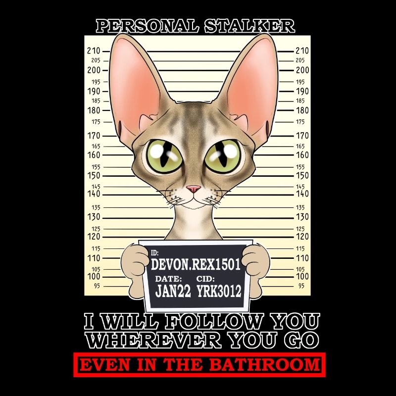 Devon Rex Cat I Cat Lover I Personal Stalker
