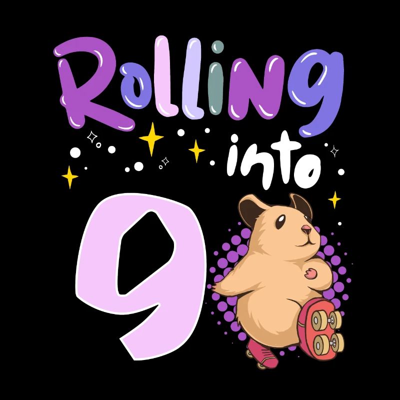 9th birthday Hamster Rolling into 9 years