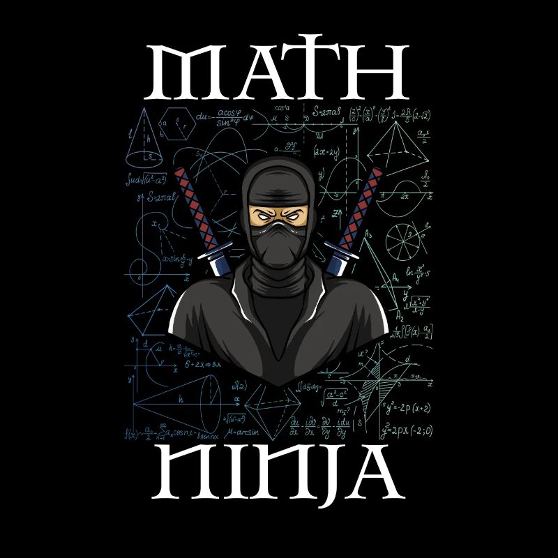 MATH NINJA Mathematics Geek Funny Nerd Humor Pun