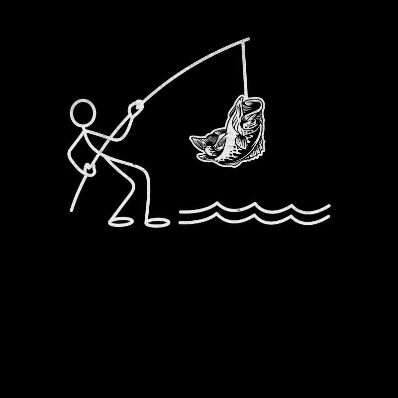 Drôle de bâton de pêche Figure attraper du poisson