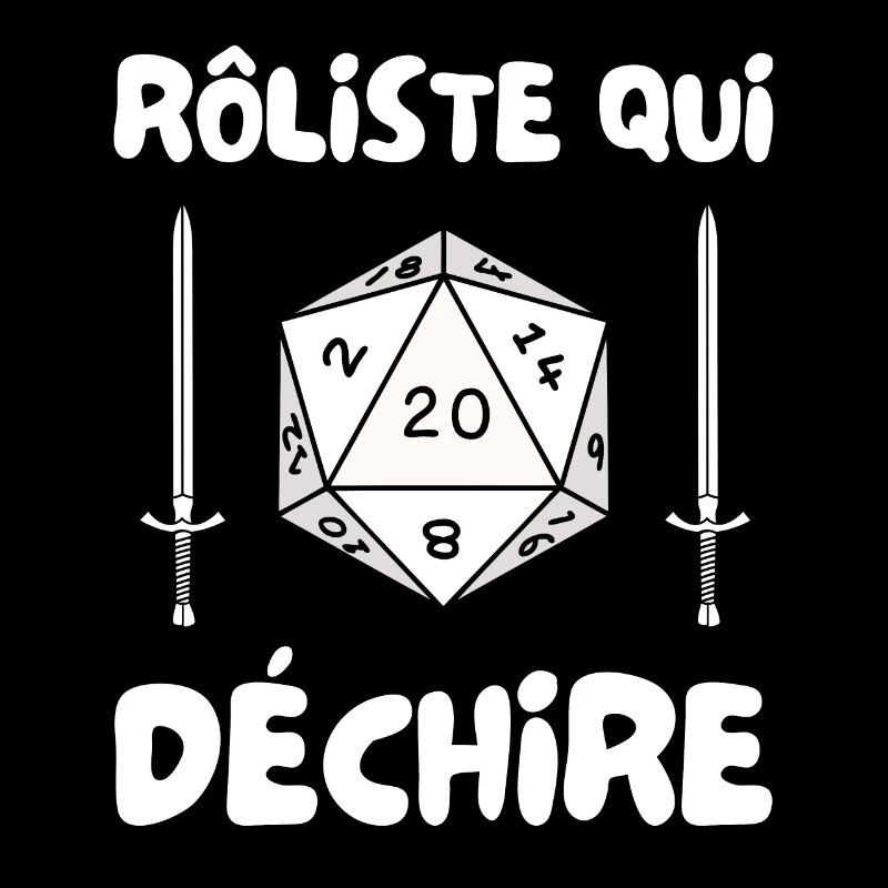 rôliste qui déchire - dé de 20 et épée