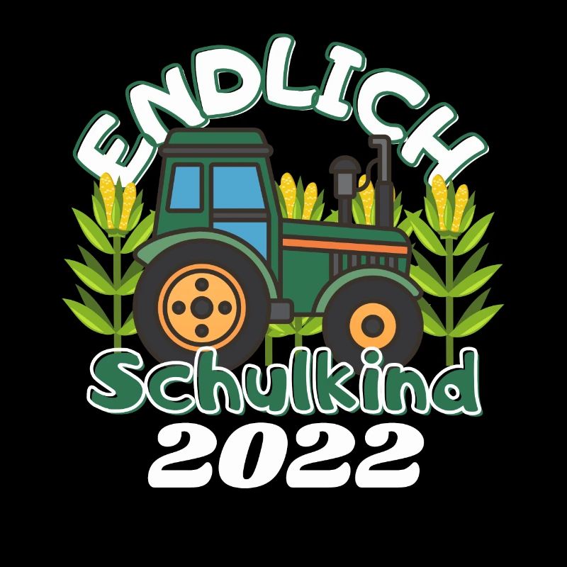 Endlich Schulkind 2022, Schulanfang mit Traktor