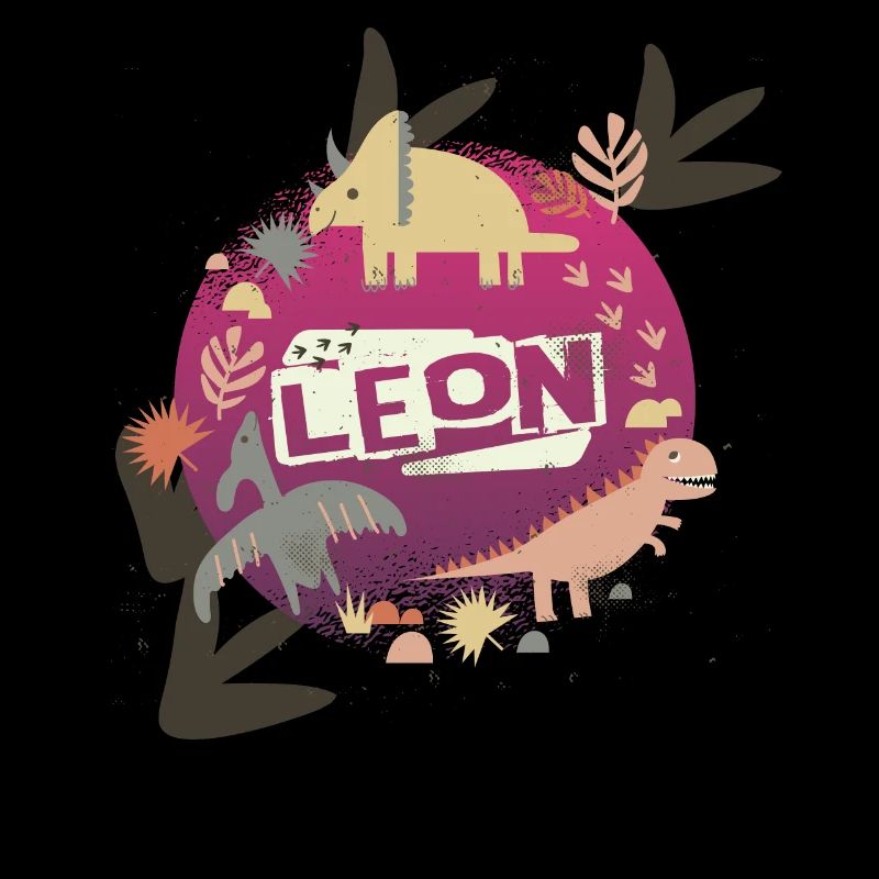 LEON - Beau nom de garçon avec de mignons dinosaures