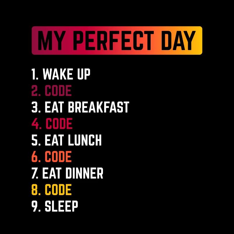 My Perfect Day Wake Up Code Software Developer Pro
