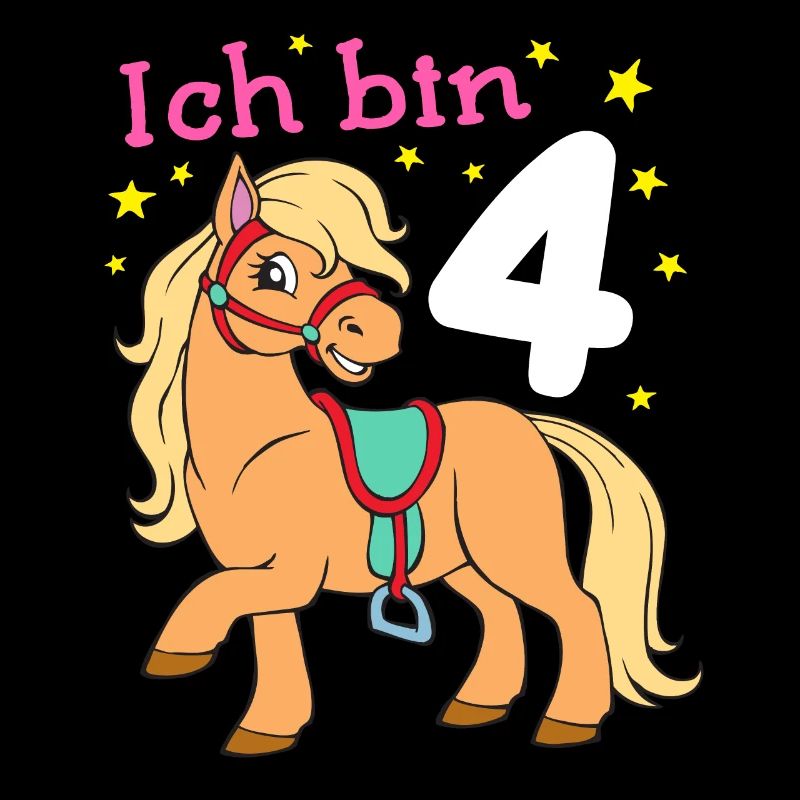 Freches Pony 4. Geburtstag Mädchen Pferd Reiten