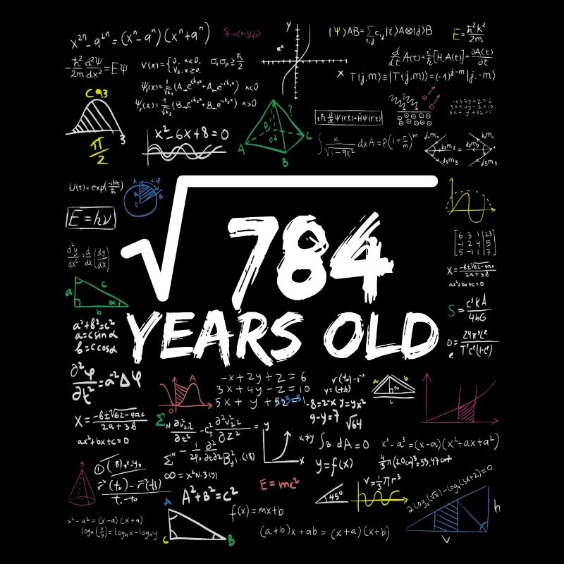 Square Root of 784 28TH Funny Math Birthday