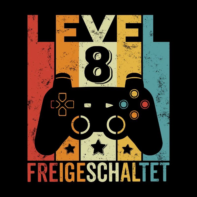 Level 8 Freigeschaltet 8 Geburtstag Junge Mädchen