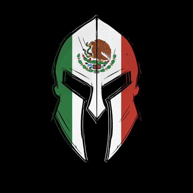 Drapeau chinois dans le casque du guerrier spartiate