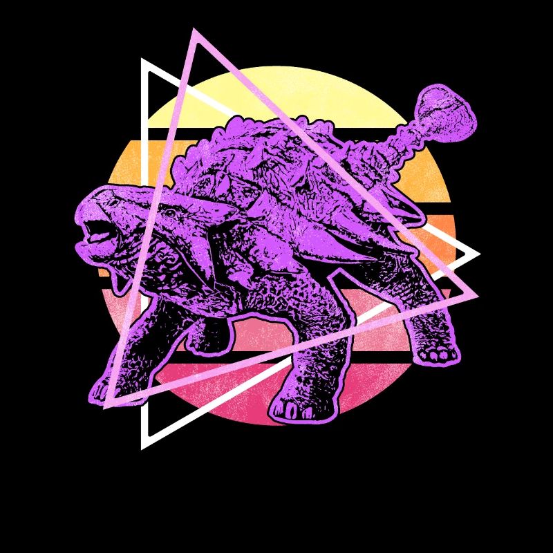 Vaporwave Synthwave Ankylosaurus Dinosaurier