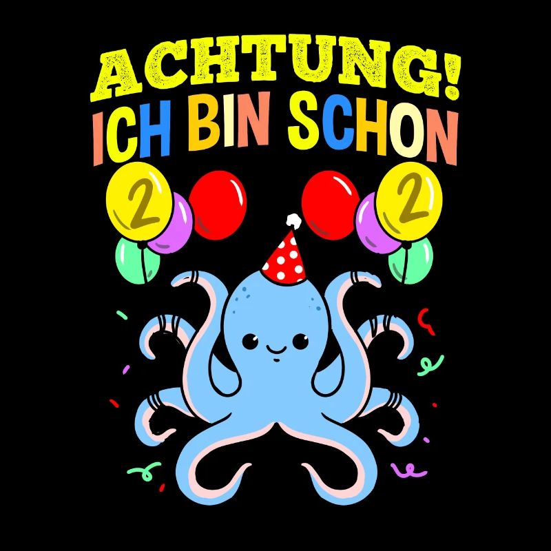 Achtung Ich Bin Schon 2 Geburtstag Oktopus