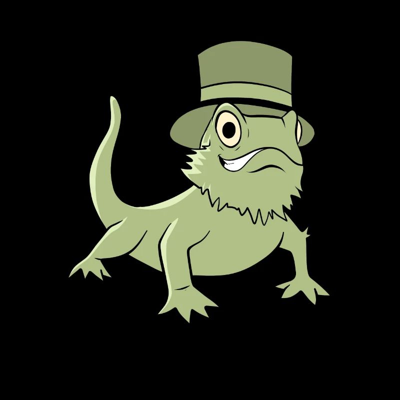 Bearded Dragons - Lizard with cylinder hat