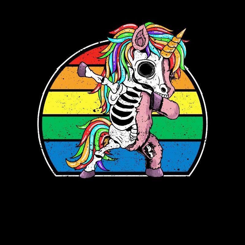 Dabbing Unicorn Skeleton Halloween Dab Dance Scary