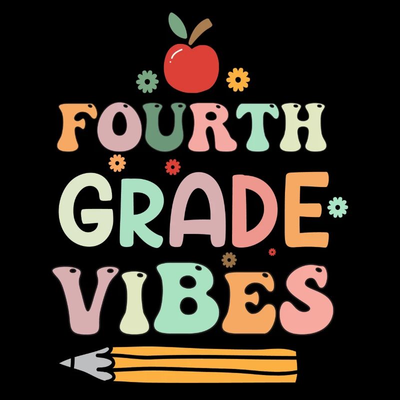 Fourth Grade Vibes - 4th Grade Team Retro 1st Day