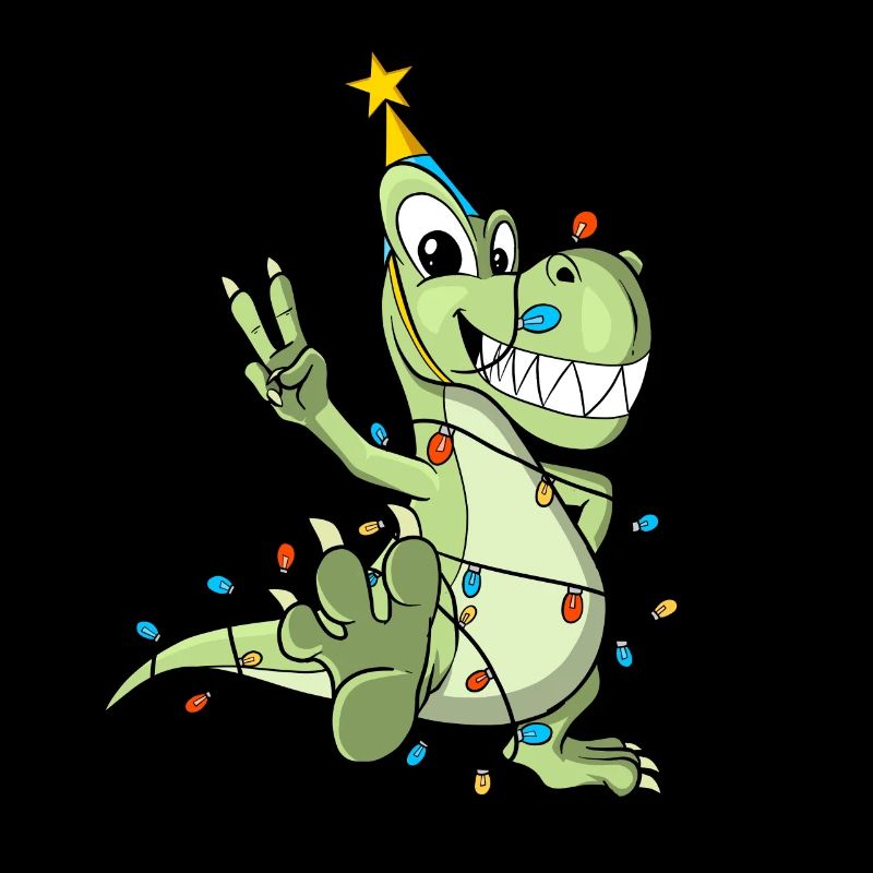 Funny dinosaur as a Christmas tree