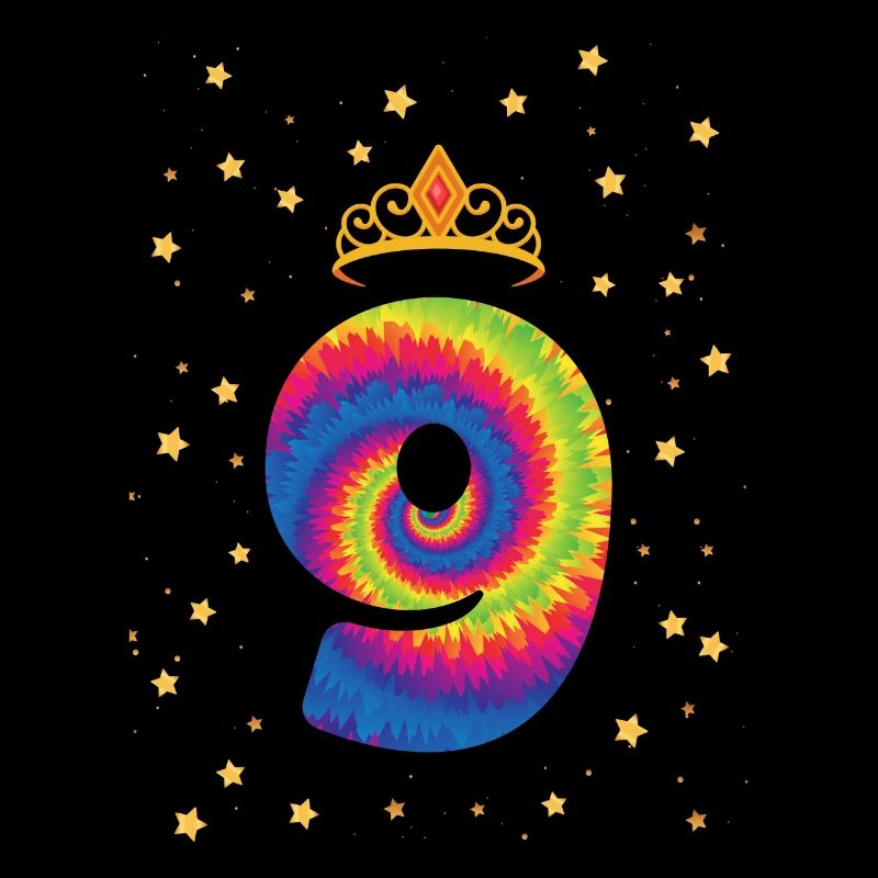 9. Geburtstag Krone | Tie Dye Themed Geburtstag |