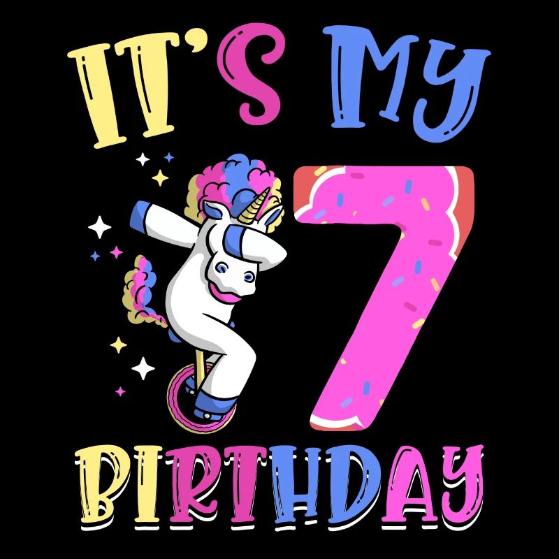 C’est mon 7 anniversaire dabbing licorne poney 7.