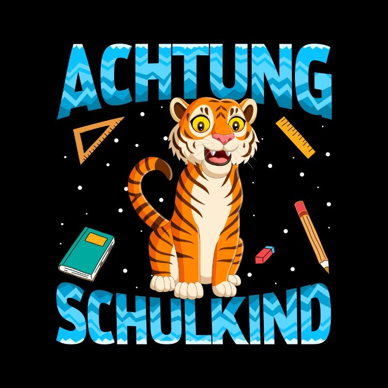 Einschulung Achtung Schulkind Geschenk Tiger