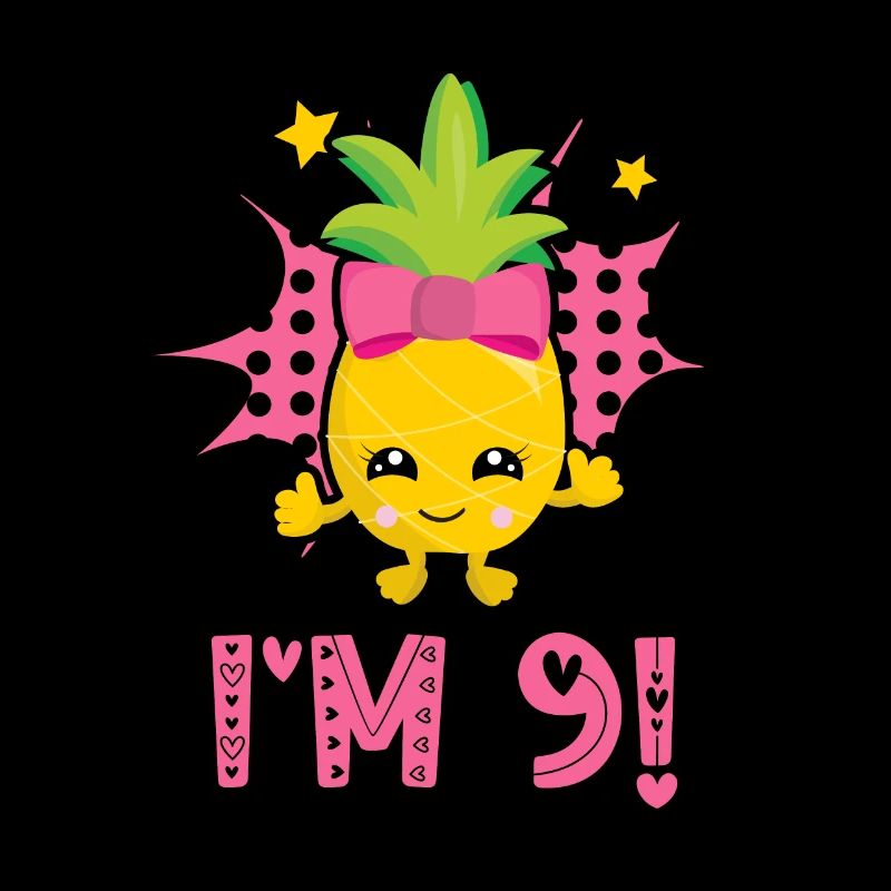 Ich bin 9 9. Geburtstag Hawaiian Summer Tropical Fruit