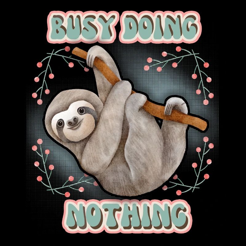 Faultier, Sloth, lustiger Spruch Doing-Nothing