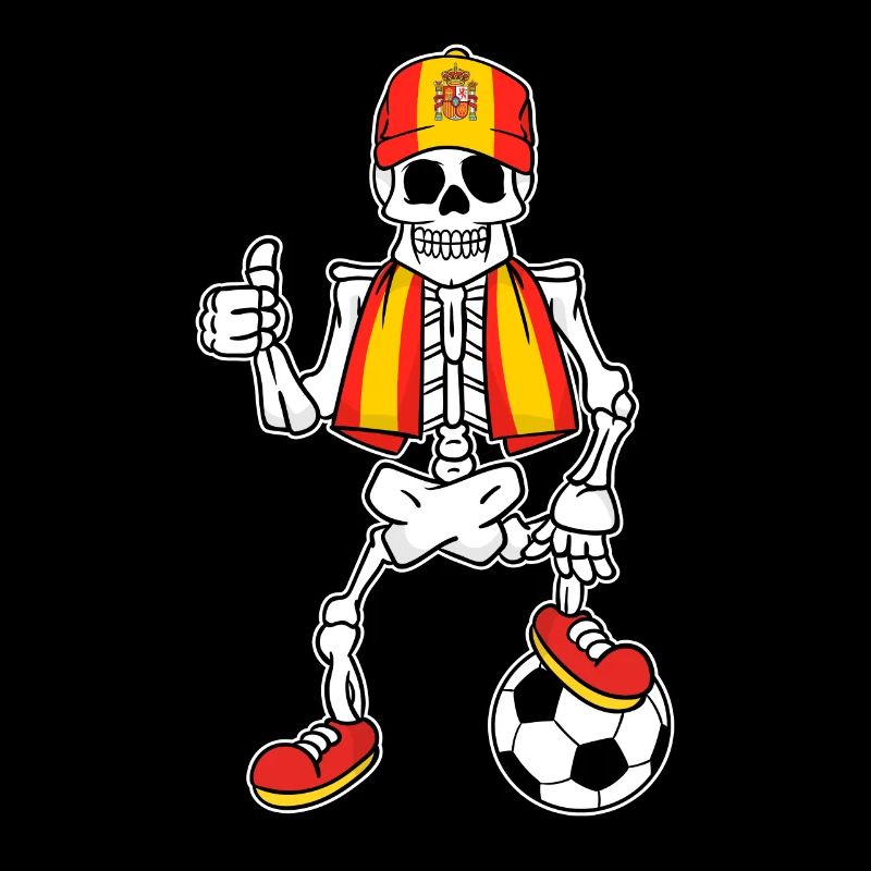 Skeleton Football Fan Spain