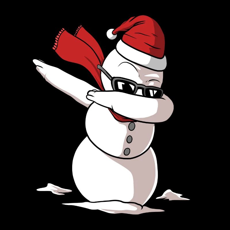 Dabbing Schneemann mit Weihnachtsmütze