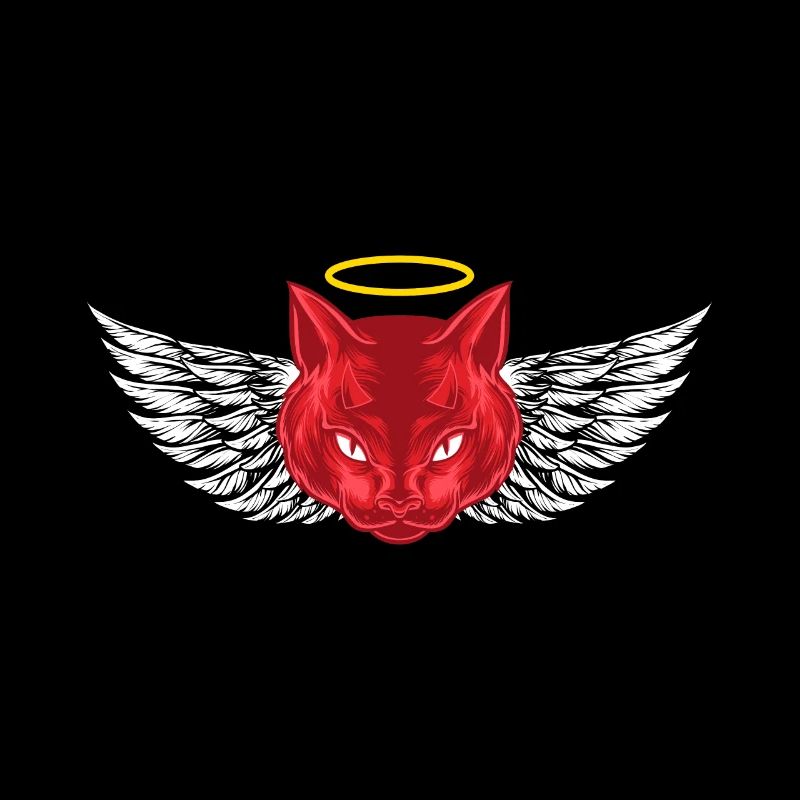 Angel and devil cat