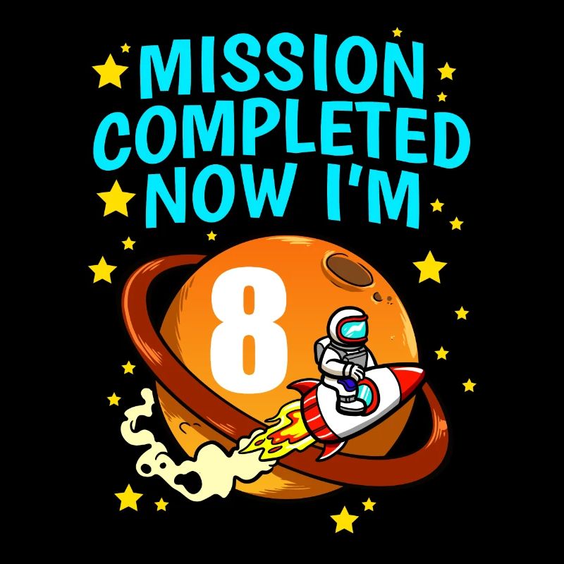 Space 8th Birthday Astronaut Planets Rocket Ship